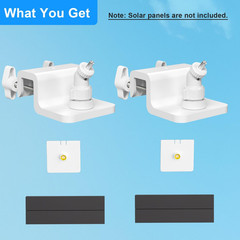 2 Pack Gutter Mount Compatible for Ring Solar Panel, 360°Adjustable Universal Pa