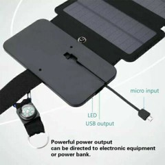 Portable Solar Power Bank Outdoor Camping Cell Phone Charger Panel Waterproof