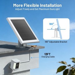 Solar Panel Charger for Ring Camera – Waterproof 13ft Cable, USB-C Adapter, Outd
