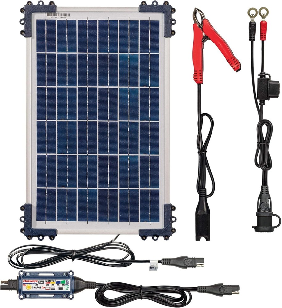 Tecmate Optimate Solar Duo + 10W Solar Panel, TM-522-D1, 6-Step 12V / 12.8V 0.83
