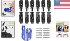 Durable 12 PCS Solar Connectors with 6 Pairs Mall-Female & Weatherproof Spanners