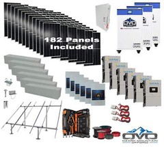 100KW Complete Offgrid Solar Kit + 6x 15K Sol-Ark Inverter + 3x 32kWh OMO 48V Fr