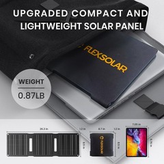 FlexSolar 20W Portable Solar Panel ETFE Foldable with 5V USB A C High Efficiency