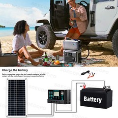 1000W Inverter Solar Panel Kit Solar Power Generator 100A Home 110V Grid SysteOJ