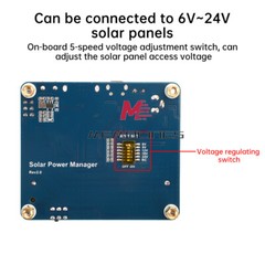 Power Manager Module for 6V~24V Solar Panel Support MPPT USB Battery Charging