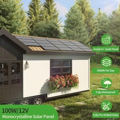 200W Monocrystalline Solar Panel Set – 2PCS, 23% Efficiency for Off-Grid Use