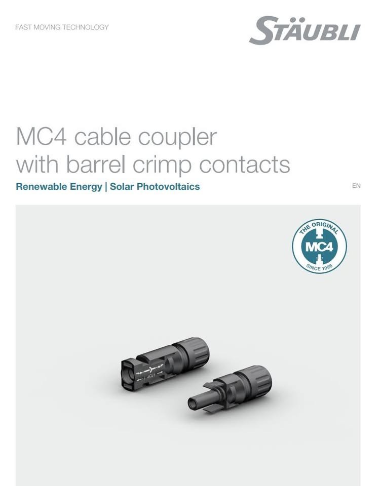Brand New Rare Authentic Staubli 6AWG MC4 Connectors