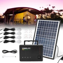 Portable Station Solar Panel Power Inverter Electric Generator Set +4 LED Light