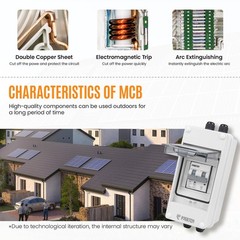 Solar Panels Disconnect Switch 10A 1000VDC PV Shut Off Switch Outdoor Circuit…