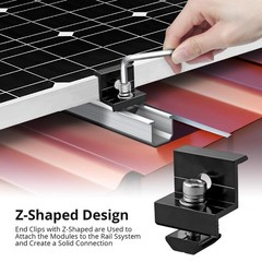 Solar Panel Mounting Brackets 10 PCS – T-Shaped Mid End Clamps for Roofs