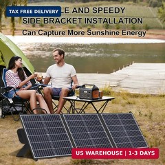 100W Portable Solar Panel, 20V Foldable Solar Charger with USB-A QC3.0 & Type-C