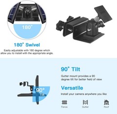 Weatherproof Gutter Mount for Ring Solar Panel Wall Bracket Outdoor Accessories