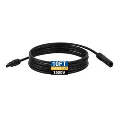 UL & TUV 1500V PV Extension Cable – 10AWG 10-30ft / Single Piece Wire