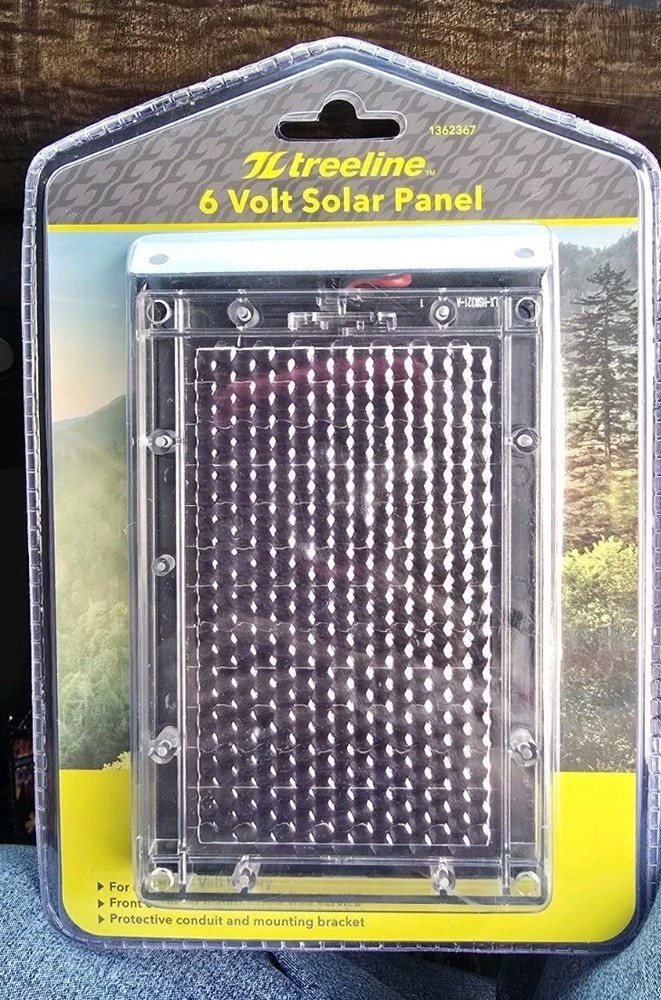 Treeline 6 Volt Solar Panel, Protective Conduit & Mounting Bracket, NEW