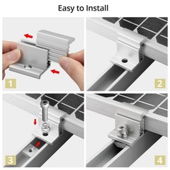 Adjustable Solar Panel Mount Brackets 3050mm 10pc Aluminum Roof Clamp Kit