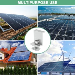 8pcs Solar Panel Mounting 45mm Z Clip Aluminum End Clamp for RVs White
