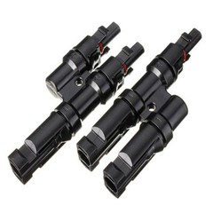 Male/Female Solar Panel T Branch Connectors Cable Splitter Coupler Combiner Pair