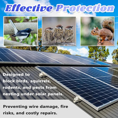 PROLEE 8 Inch X 100FT Solar Panel Bird/Critter Guard Anti-Rust with 100 Fastener