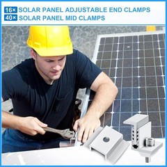 Durable Aluminum Solar Panel Bracket Set – 56 Adjustable Clamps, Easy Install