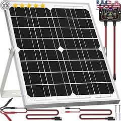 20W Monocrystalline Solar Panel 12V Charger Battery Waterproof Smart Controller
