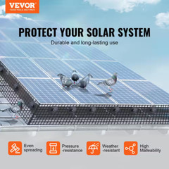 6 In. X 100 Ft. Solar Panel Bird Guard, Critter Guard Roll Kit with 100-Pieces S