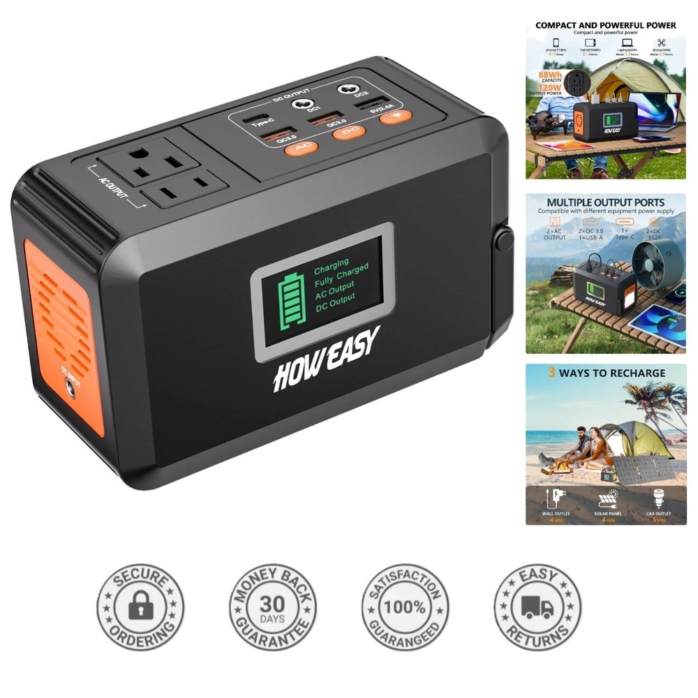 Lightweight 120W Portable Solar Power Station – Ideal for Camping and Emergency