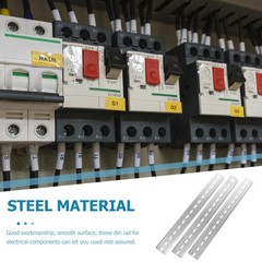 3Pcs Slotted Stainless Steel Din Rail for Industry Aluminum Material Silver