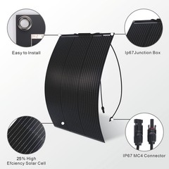 400W Mono Semi-flexible Solar Panel Kit For 12V/24V/48V Battery/RV/Car/Truck/Hom