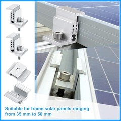 Soporte de panel solar de aluminio de 1.06 pulgadas con soportes de montaje