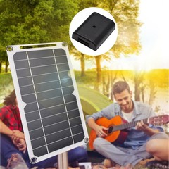 1-6W 5V Solar Panel With USB Port 2PCS Carabiner Monocrystalline Silicon Solar