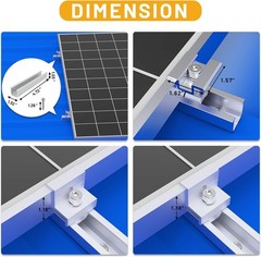 Solar Panel Mounting Brackets Mid and End Clamps and Rails Kit for Roofing So…