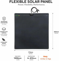 Flexible Solar Panel 120W 12V Etfe,32.3In X 30.5In Semi-Flexible Bendable Mono S