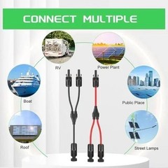 2pcs 10FT 10AWG Solar Extension Cable with Female and Male Connector，with Ext…