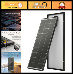 100W High Efficiency Solar Panel, 12V N-Type 16BB, 25% Conversion for Off-Grid U