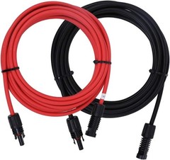 Reliable 20ft Black & Red Solar Extension Cable with M&F Connectors | 30A Max