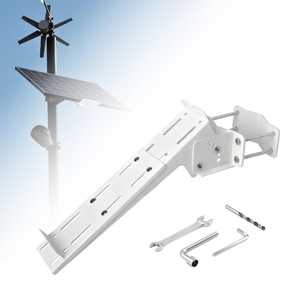 Adjustable Solar Panel Pole Mount Bracket Kit For 0-50W Panels Outdoor Use