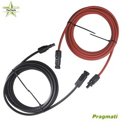 10AWG 15Feet Black + Red Solar Panel Extension Cable Wire Connector NEW