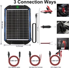 20W 12V Solar Battery Charger & Maintainer