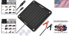 10W Solar Battery Trickle Charger – Waterproof & Portable for Multiple Vehicles