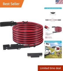 12FT SAE Heavy Duty Extension Cord with Waterproof Polarity Adapter