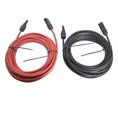 New Solar Panel Extension Cable Wire Connector 1 Pair 30ft Black + Red 12AWG
