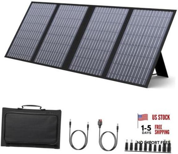 60W Foldable Solar Panel for 100W~350W Portable Power Station | 18V Black/Gray