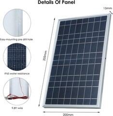 30W 12V Solar Panel Trickle Charger Kit for Car RV Boat Motor Battery Waterproof