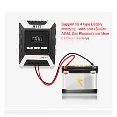 12/24/48V 20A MPPT Solar Charge Controller Panel Battery Regulator Dual USB E
