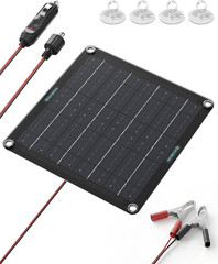 10W Solar Battery Charger, 12V Maintainer – Waterproof for Car & RV | Smart