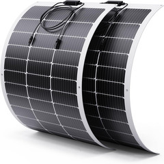 200W Flexible Solar Panel Kit (2X100W), Heat-Reflective White Backsheet, Marine-