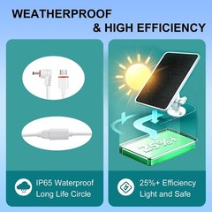 Solar Panel Charger for Ring Cameras – Outdoor Power Supply, 13FT Weatherproof C