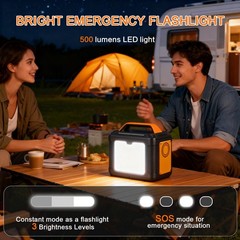 300W Portable Power Station for RVs, Equipped with a 60W Foldable Solar Panel