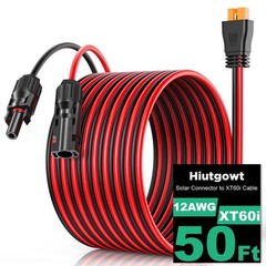 Hiutgowt 12AWG XT60i Solar Cable 50FT, XT60i Cable Solar Connector 3 10 15 20