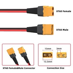 XT60 Female to XT60 Female Connectors Cable Adapter Cord for Battery Charging
